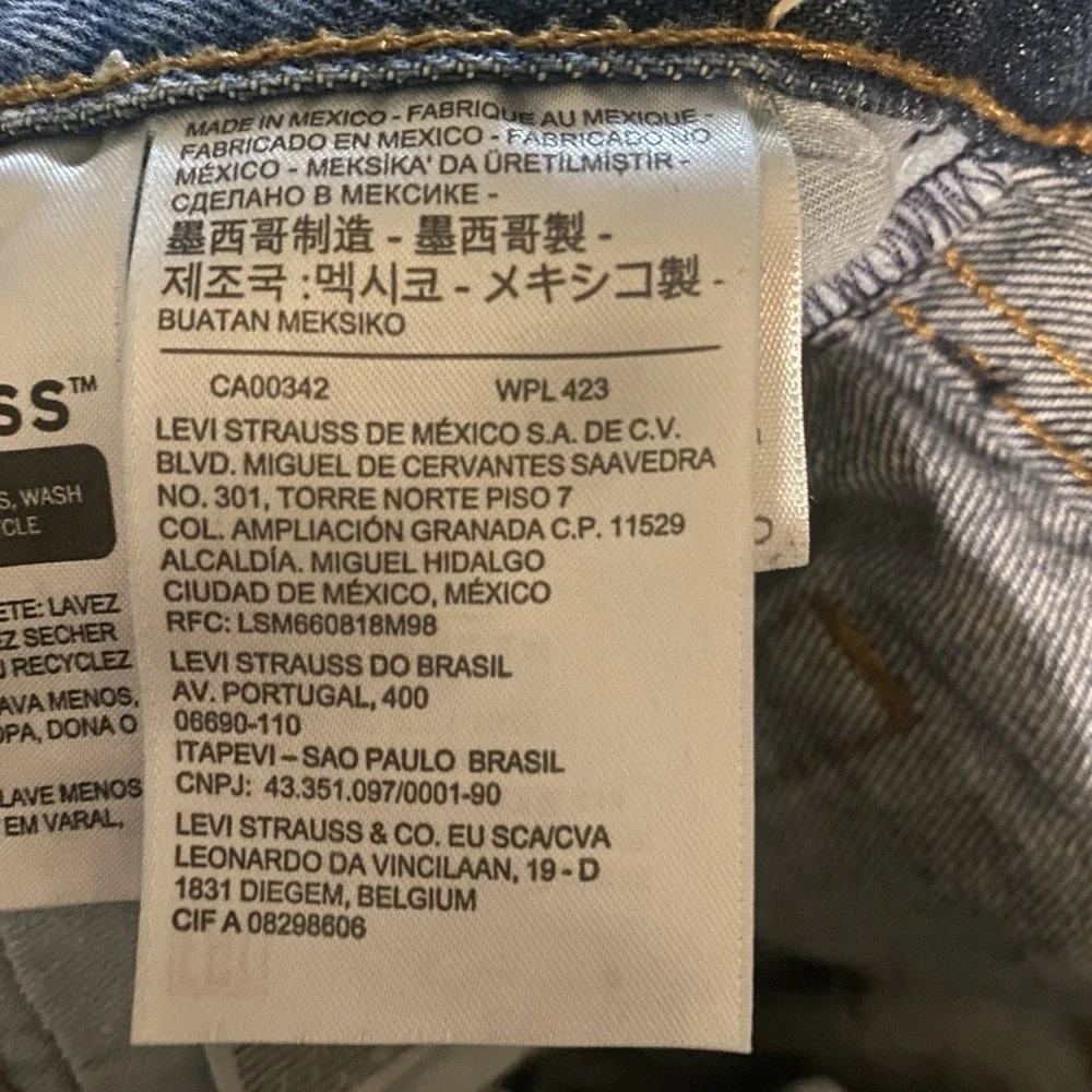 Levis Jeans Button Fly Blue 501 Jeans Mens Straight Leg  Size 38x30